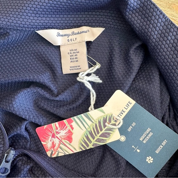 TOMMY BAHAMA GOLF FULL ZIP LIGHTWEIGHT NAVY BLUE JACKET ACTIVE WEAR ATHLEISURE - Picture 10 of 16